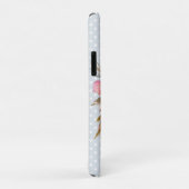 Moderne perzik en roze bloemen Case-Mate iPhone case (Achterkant/rechts)