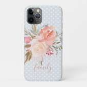 Moderne perzik en roze bloemen Case-Mate iPhone case (Achterkant)