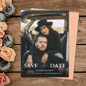Moderne perzik foto bruiloft save the date
