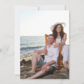 Moderne perzik foto lente zomer bloemenbruiloft kaart (Achterkant)