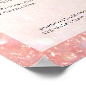 Moderne Perzik Glitter Salon Prijslijst Poster (Hoek)