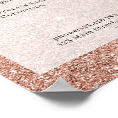 Moderne perzik glittersalon Prijslijst Poster (Hoek)