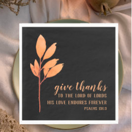 Moderne Perzik Goud Aquarel Geef Dank Schriftuur Servet