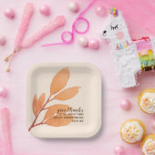 Moderne perzik gouden Waterverf geven Bedankt Schr Papieren Bordje (Feest)