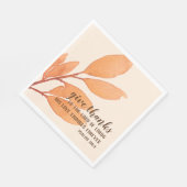 Moderne perzik gouden Waterverf geven Bedankt Schr Servet (Hoek)