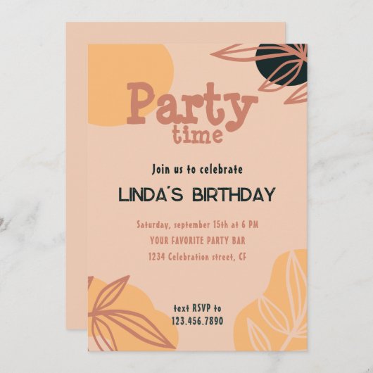 moderne perzik kaart (Voorkant / Achterkant)