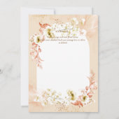 Moderne perzik koraal bloemen foto DANK JE WEL Bedankkaart (Achterkant)