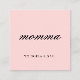 Moderne Perzik Mammy Contact Design Kortingskaartje