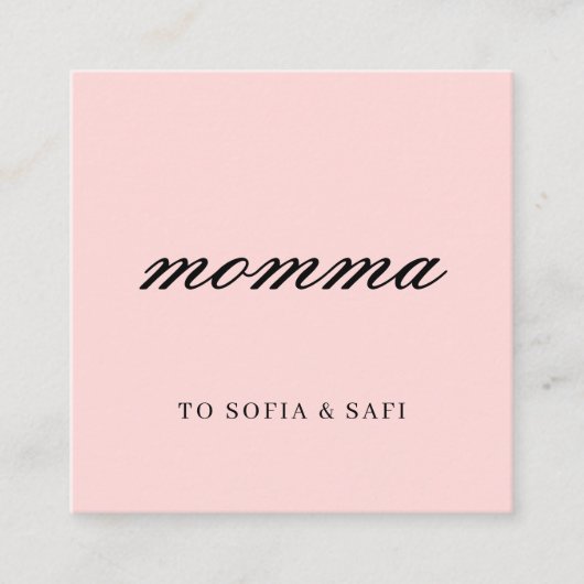 Moderne Perzik Mammy Contact Design Kortingskaartje (Voorkant)