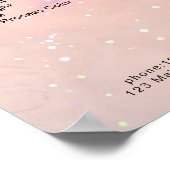 Moderne perzik marmeren glitter salon prijstlijst poster (Hoek)