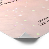 Moderne perzik marmeren glittersalon Prijslijst   Poster (Hoek)