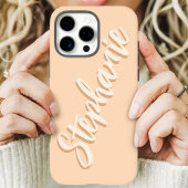 Moderne Perzik Minimaal Schrift Naam Case-Mate iPhone Case