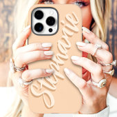 Moderne Perzik Minimaal Schrift Naam Case-Mate iPhone Case