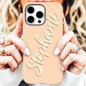 Moderne Perzik Minimaal Schrift Naam Case-Mate iPhone Case