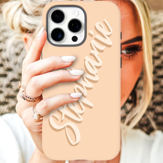 Moderne Perzik Minimaal Schrift Naam Case-Mate iPhone Case