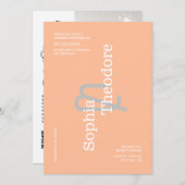 Moderne perzik minimalistische bruiloft QR code fo Kaart (Voorkant / Achterkant)