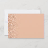 Moderne Perzik Nep Glitter Rand Bruiloft RSVP Kaartje (Achterkant)