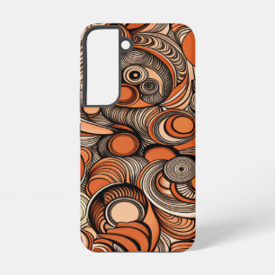 Moderne Perzik Oranje Abstract Patroon Samsung Galaxy Hoesje