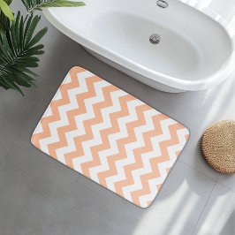 Moderne Perzik Oranje Chevron Badmat