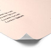 Moderne perzik prijslijst poster (Hoek)