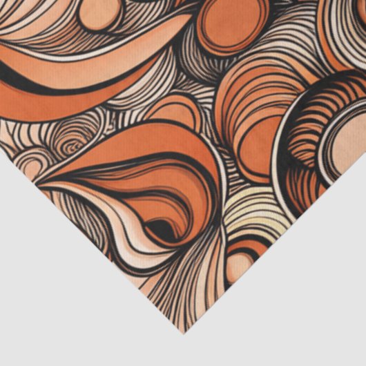 Moderne perzik Sinaasappel Abstracte Patroon Decou Tissuepapier (Detail)