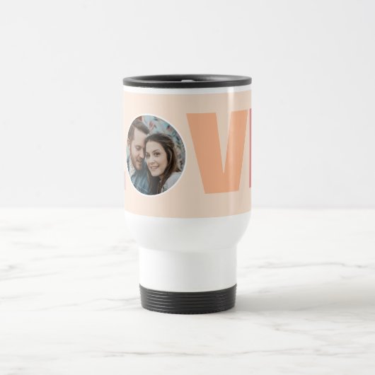 Moderne perzik Valentijnse  Liefde Foto Reisbeker (Center)