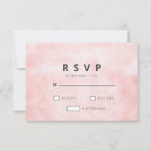 Moderne perzik Waterverf Clean minimalistische bru RSVP Kaartje (Voorkant)