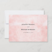 Moderne perzik Waterverf Clean minimalistische bru RSVP Kaartje (Achterkant)