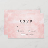 Moderne perzik Waterverf Clean minimalistische bru RSVP Kaartje (Voorkant / Achterkant)