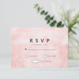 Moderne perzik Waterverf Clean minimalistische bru RSVP Kaartje