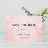 Moderne perzik Waterverf Clean minimalistische bru Save The Date (Staand voorkant)