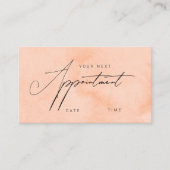 Moderne perzik waterverf make-up & haar afsprakenkaartje (Voorkant)