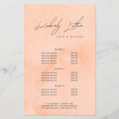 Moderne perzik waterverf make-up & haar flyer (Voorkant)
