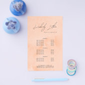 Moderne perzik waterverf make-up & haar flyer (Enkel)