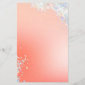 Moderne perzik zilver glitter salon prijzenlijst flyer (Achterkant)