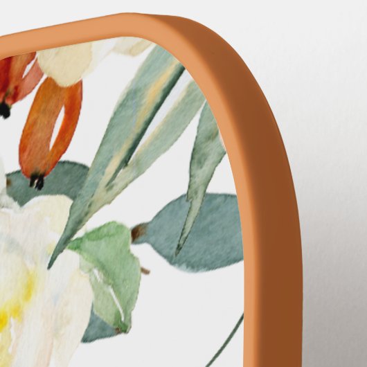 Moderne perzikbloemen en Waterverf-bloemen Pickleball Paddle (Links Detail)