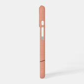Moderne perzikdons geborsteld metalen monogram sch iPhone 16 hoesje (Linkerkant)