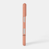 Moderne perzikdons geborsteld metalen monogram sch iPhone 16 hoesje (Rechterkant)