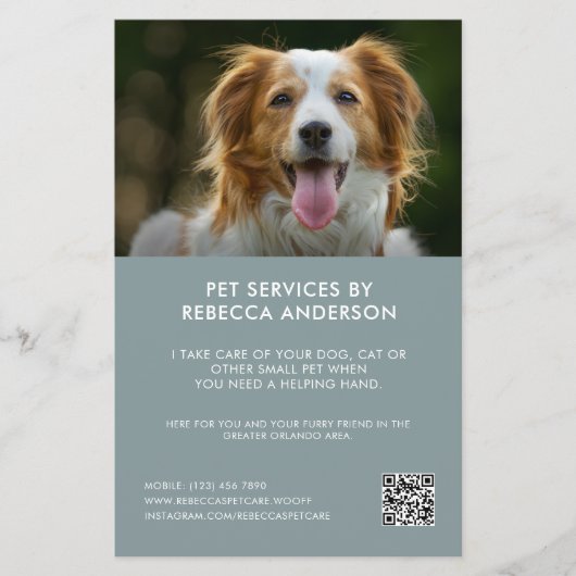 Moderne Pet Care Sitting Service Foto Business Flyer (Voorkant)