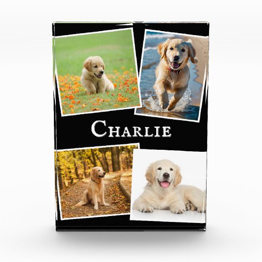 Moderne Pet Dog Collage Keepsake Fotoblokken (Voorkant)