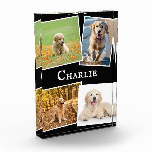 Moderne Pet Dog Collage Keepsake Fotoblokken (Links)