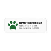 Moderne Pet Dog Paw-afdrukken | Retouradres Etiket (Voorkant)