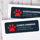 Moderne Pet Dog Paw-afdrukken | Retouradres Etiket