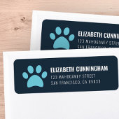 Moderne Pet Dog Paw-afdrukken | Retouradres Etiket