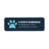 Moderne Pet Dog Paw-afdrukken | Retouradres Etiket (Voorkant)