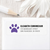 Moderne Pet Dog Paw-afdrukken | Retouradres Etiket (Insitu)