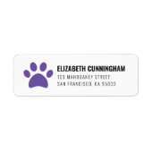 Moderne Pet Dog Paw-afdrukken | Retouradres Etiket (Voorkant)