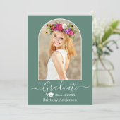 Moderne Pet Eucalyptus Green Afstuderen Aankondiging (Staand voorkant)