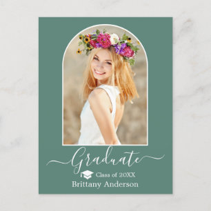 Moderne Pet Eucalyptus Green Afstuderen Briefkaart