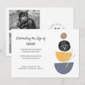 Moderne Pet Memorial Foto Viering van het Leven Aankondiging (Voorkant / Achterkant)